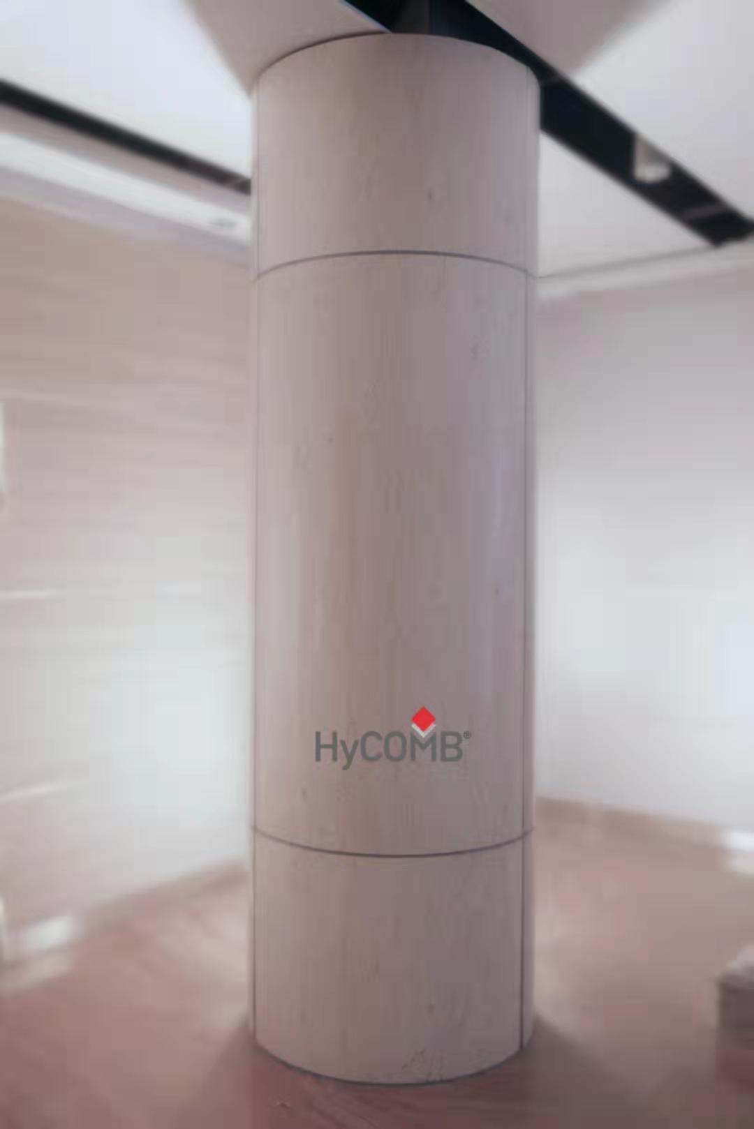 HyCOMB's curved stone honeycomb panels applied for a structural column column